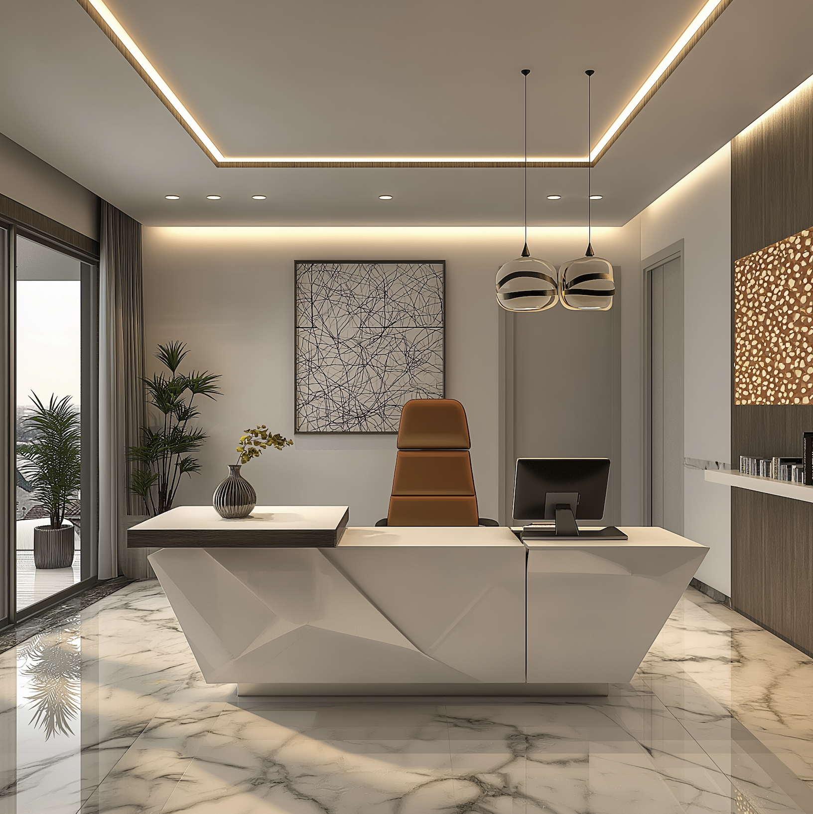 Bureau moderne d'agence immobilière
